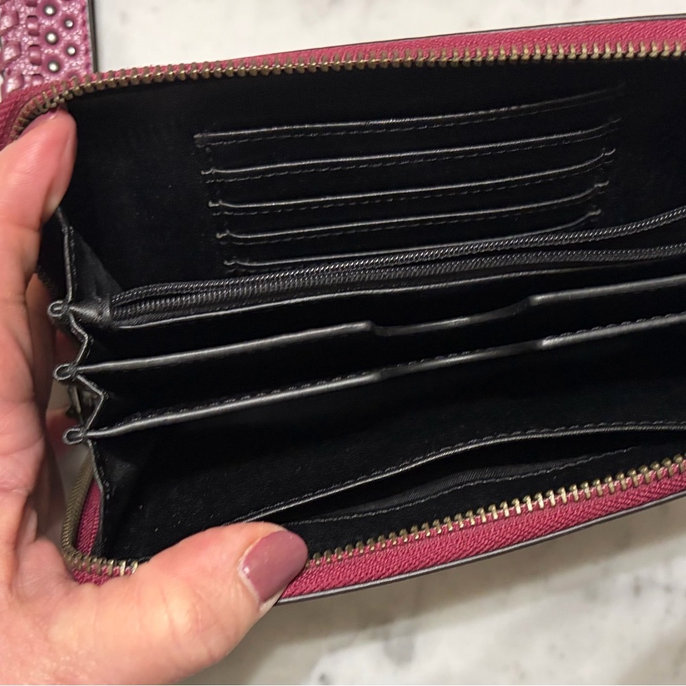 Rebecca Minkoff Fuchsia Pink Zip-Around Wristlet Wallet - Picture 4 of 8